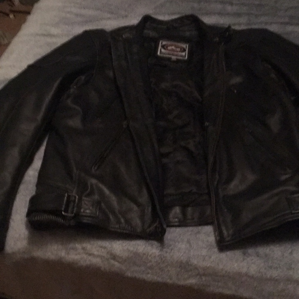 Leather armored jacket